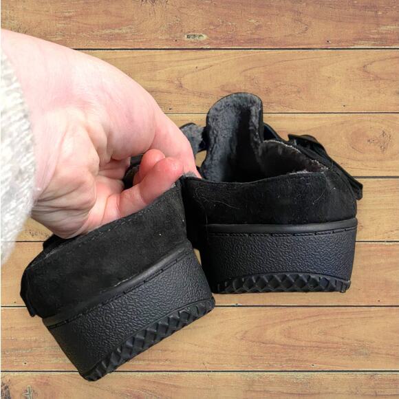 David Tate Genuine Suede Slide Clogs Faux Fur Lined Size 6W - Picture 5 of 6